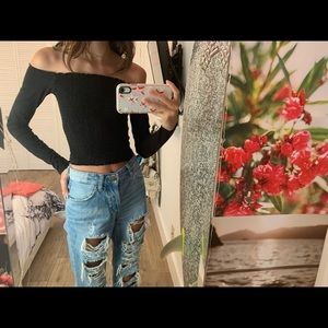Hollister cropped long sleeve top